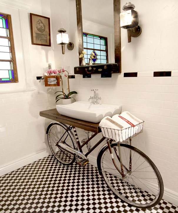 You Can Turn Your Old Bicycle Into A Sink Stand