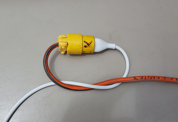 Tie Extension Cords Together To Keep It From Coming Unplugged