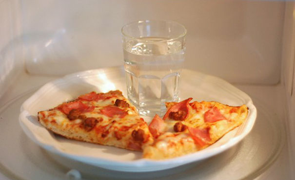 Put A Small Glass Of Water In The Microwave To Keep The Crust From Getting Chewy