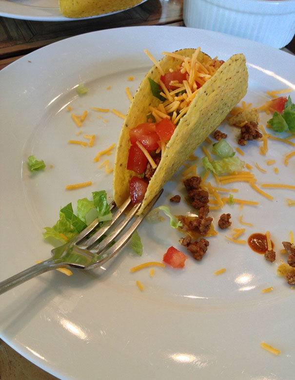 Use A Fork To Balance Your Taco While You Fill It Up