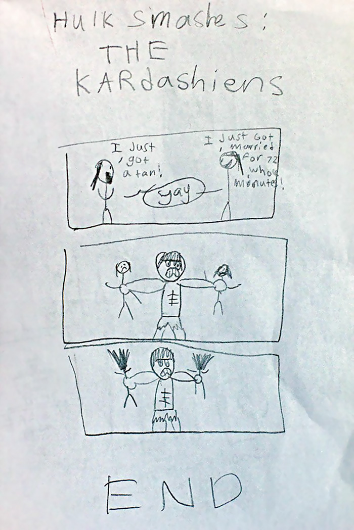 "Hulk Smashes The Kardashians" By My 10-year Old Son