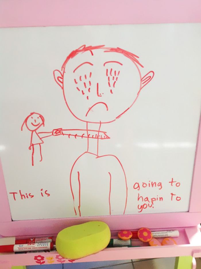 So, My 6 Year Old Sister Was In A Fight With My Dad So She Drew This