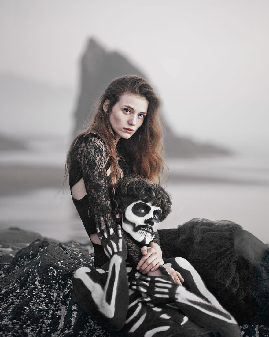 We Painted 20 Models Like Skeletons To Tell A Story Of Love, Just In Time For Halloween