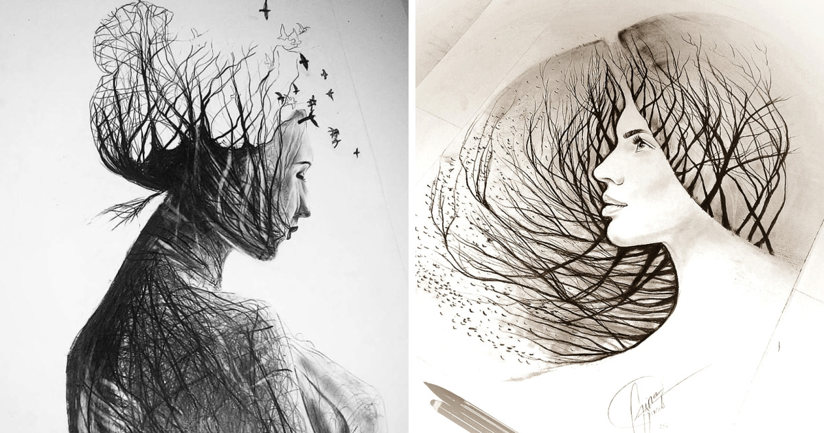 I Personify Mother Nature In My Pencil Drawings | Bored Panda