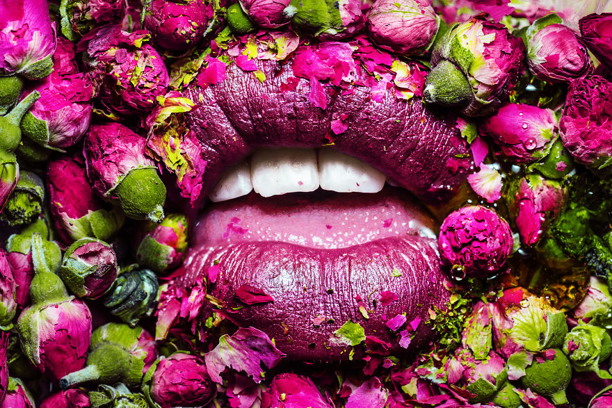 I Photographed My "Tulips" Series With The Human Lips.