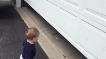 Baby Sees A Garage Door Open For The First Time
