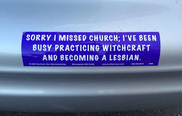 Just Saw This Bumper Sticker