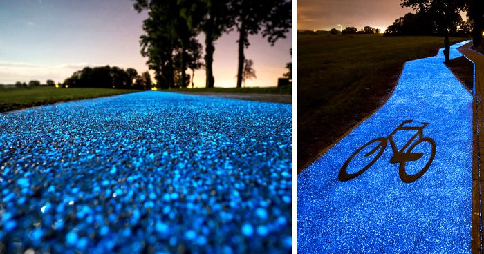 Image result for bicycle path glow in dark