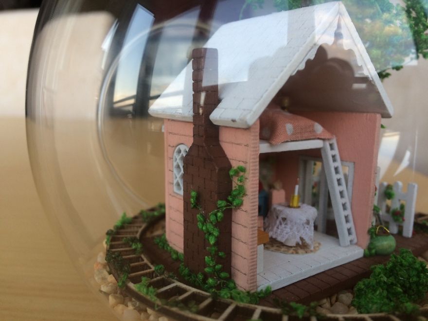 Pandora's Miniature House In Glass Ball