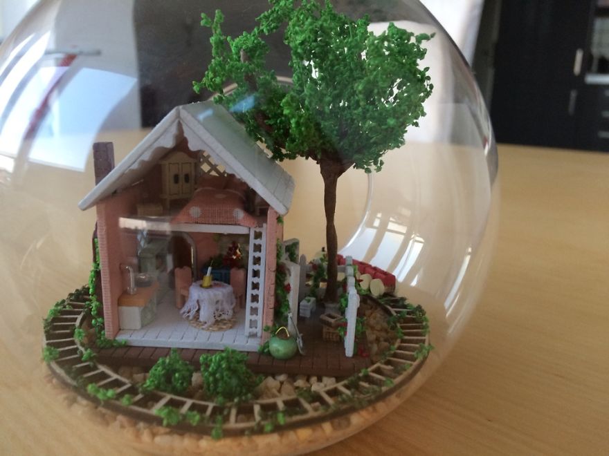 Pandora's Miniature House In Glass Ball