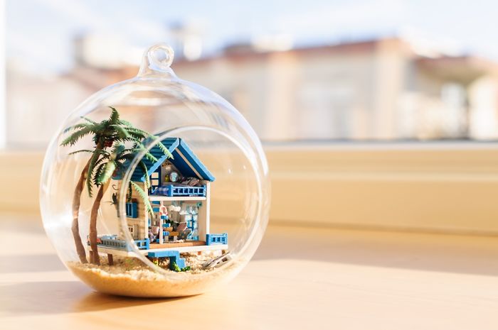 Romantic Aegean Dream House In Glass Ball Diy