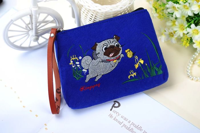 I Design All These Felt Products With Pug Embroidery