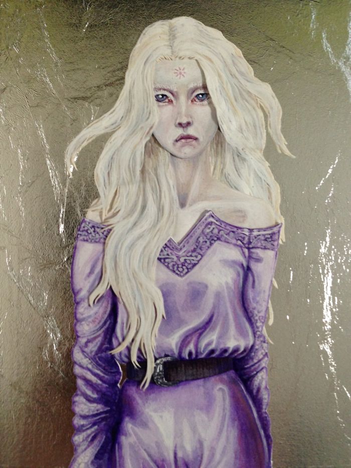 The Lady Amalthea Cut Paper Painting
