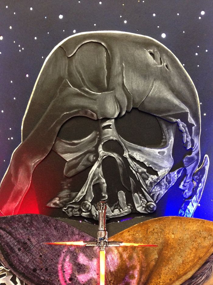 'star Wars: The Force Awakens' Cut Paper Painting