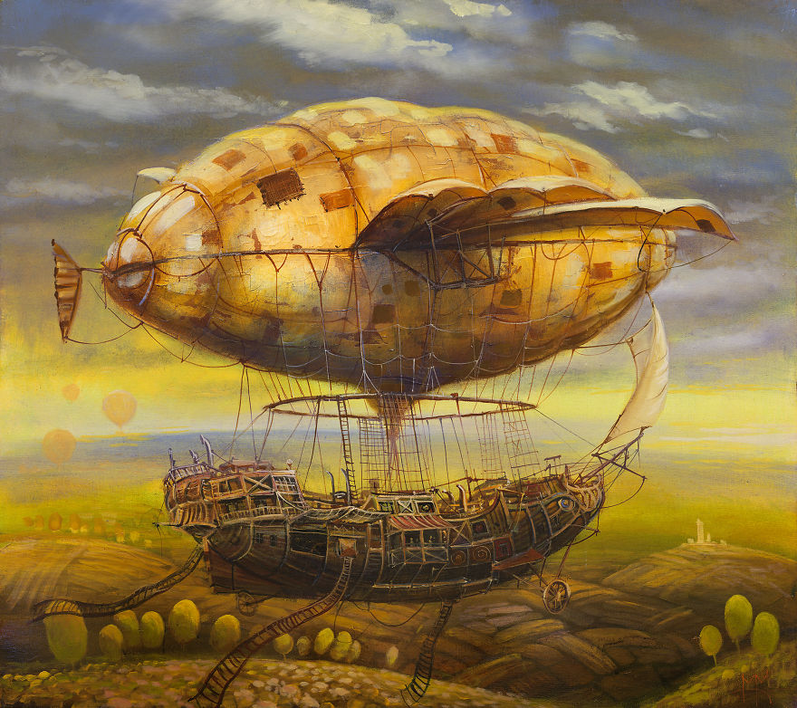 Cracking Fantasy Ships In Oil Paintings By Lithuanian Artist Modestas Malinauskas