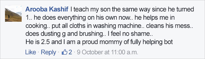 Mom Teaches Her Son That Chores Aren't 'Just For Women', Gets Criticized Online