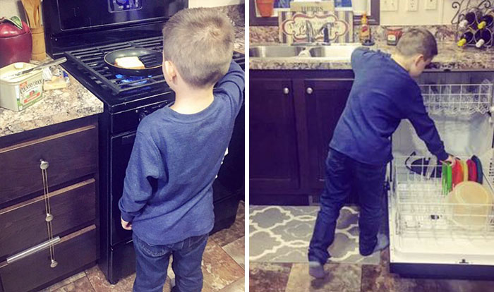 Mom Teaches Her Son That Chores Aren’t ‘Just For Women’, Gets Criticized Online