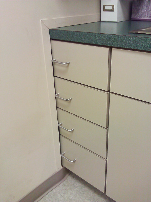 Picture of half drawers in the wall