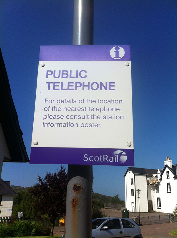 Useless Public Telephone Sign