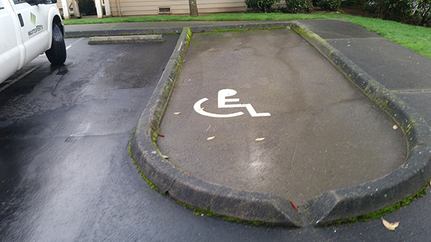 Blocked disable parking space