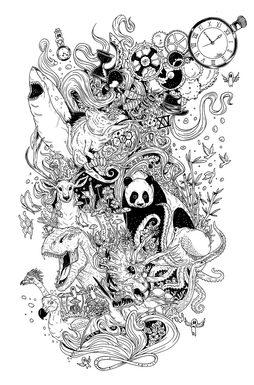 I Draw Surreal Black And White Worlds