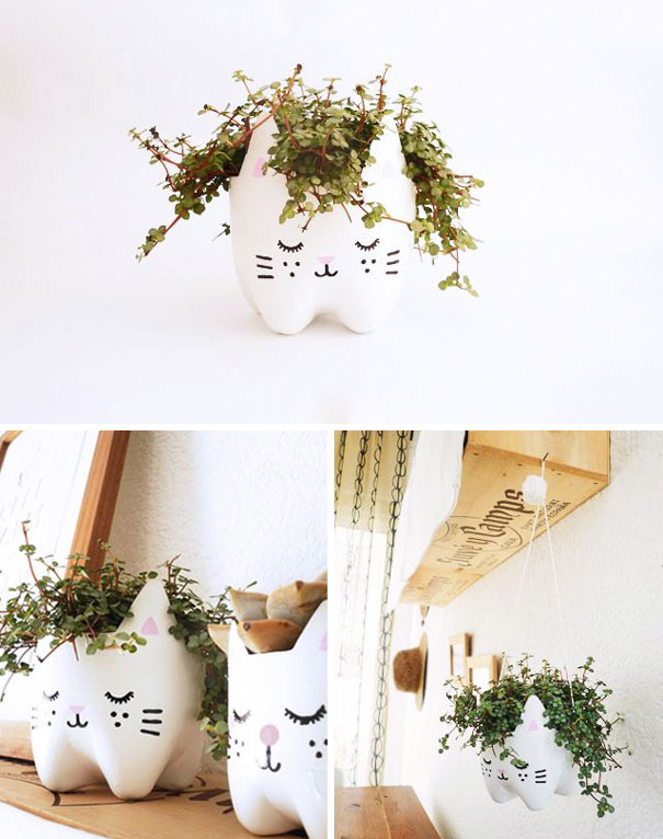 You Can Turn Plastic Bottles Into Cute Planters
