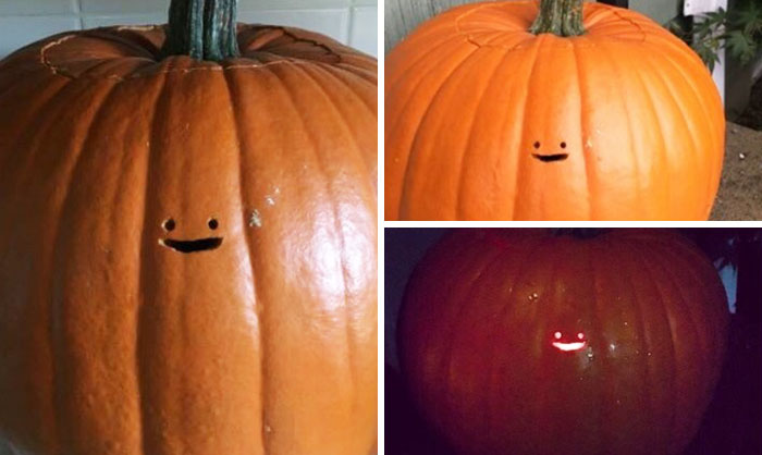 This Jack-O’-Lantern’s Tiny Face Is The Laziest Pumpkin Carving Ever
