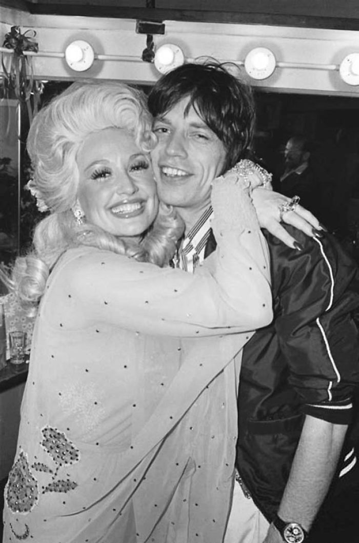 Dolly Parton And Mick Jagger After Her Concert At The Bottom Line, 1977