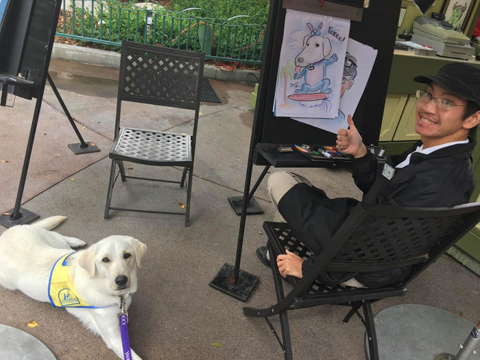 Service Dog Gets A Caricature At Disneyland, Internet Can't Handle It