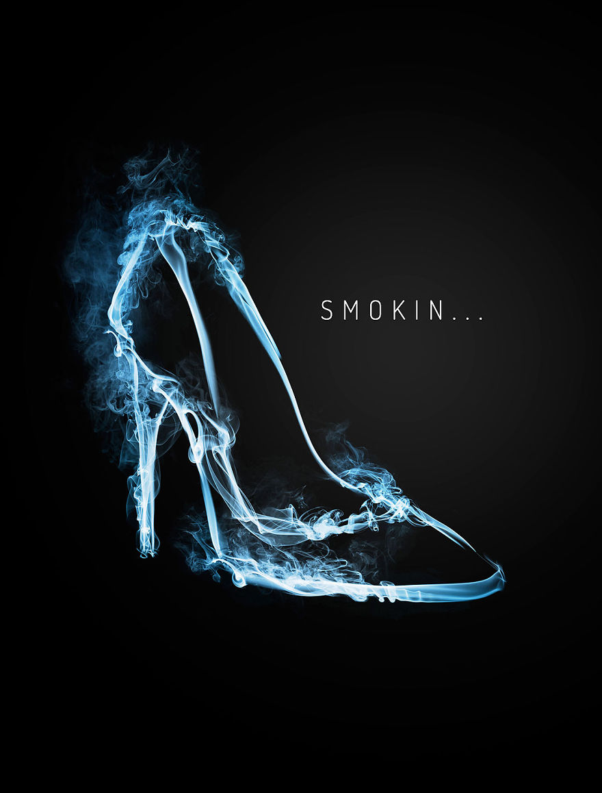 Digital Artist Illustrates Expressions With Smoke Effects