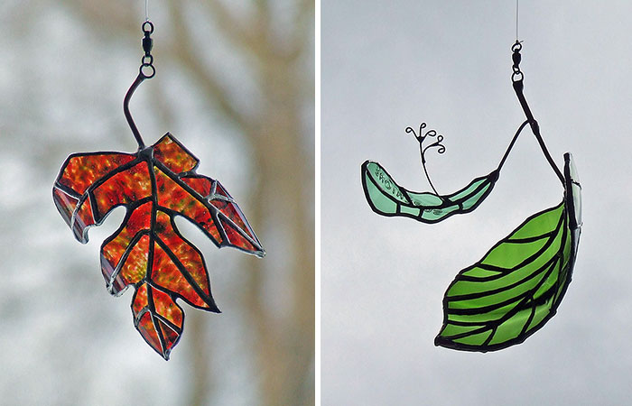 Artist Turns Beer Bottles Into Beautifully Curved Leaves