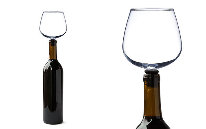 wine glass bottle top