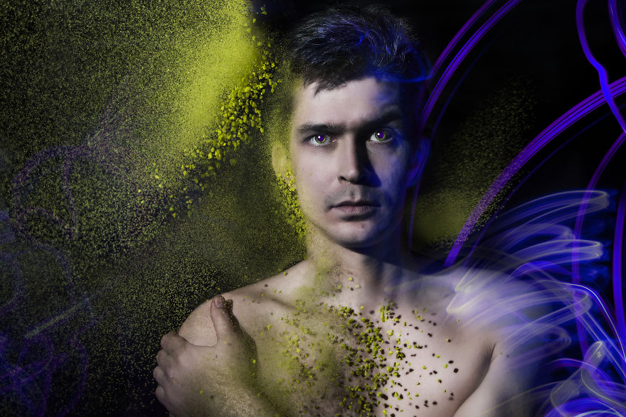 A Band's Photoshoot Was Done Combining Light Painting And High-Speed Photography Techniques