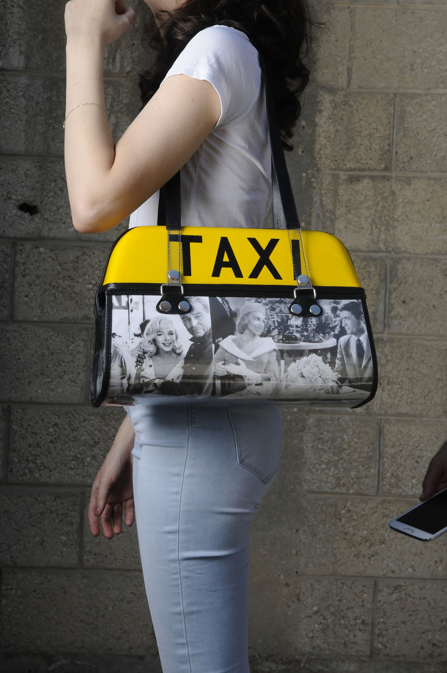 This Upcycled Handbag Is Made Out Of Taxi Top Light