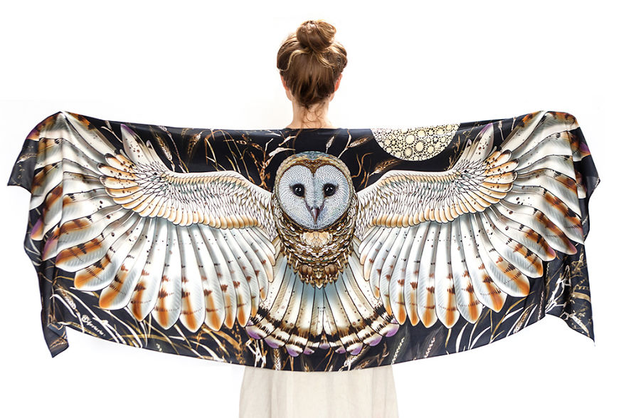Hand-Drawn Owl Scarves That Will Turn Heads