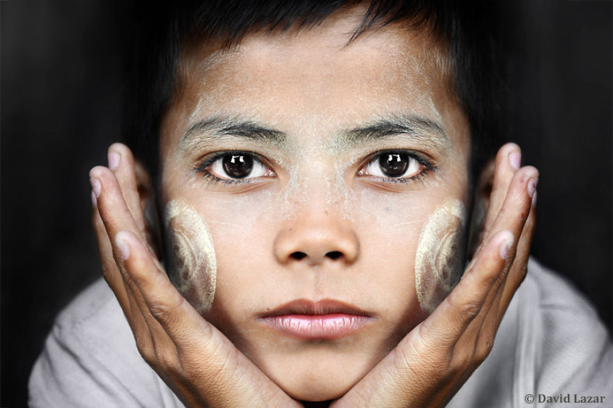 Boy With Thanaka Paste Face, Yangon