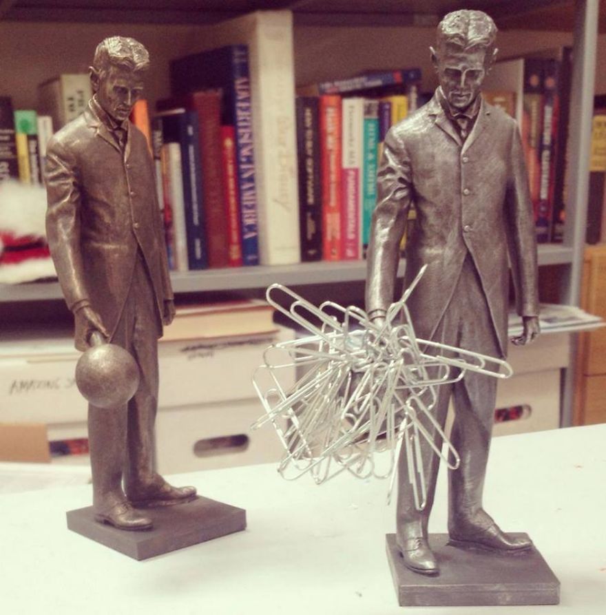 We Made This Supermagnetic Replica Of The Tesla Statue In Silicon Valley