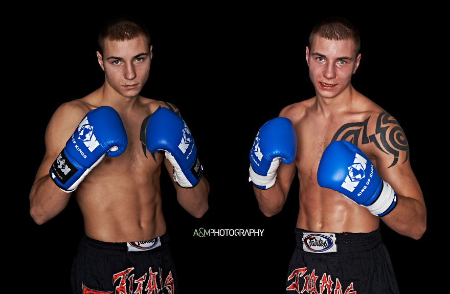 Bushido Hero's Lithuania Fighters’ Portraits Before And After The Fight