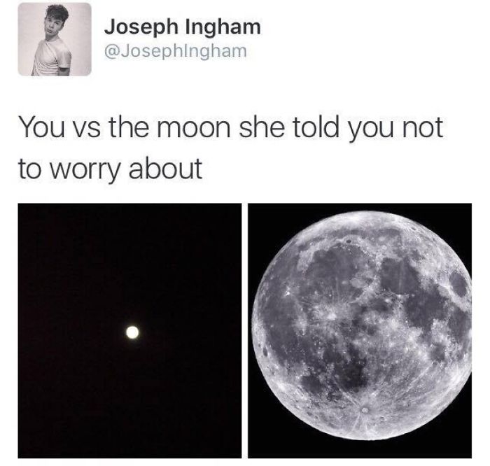 You Vs. The Moon She Told You Not To Worry About