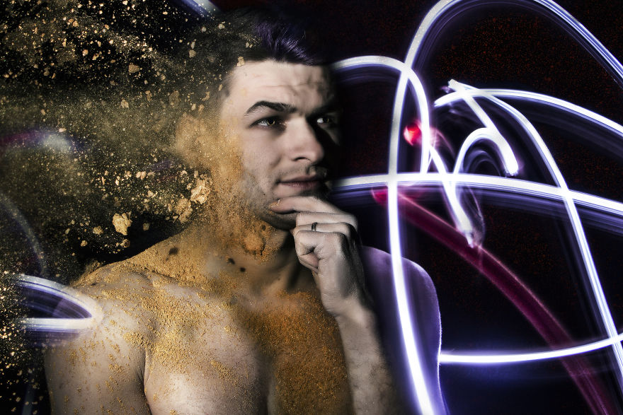 A Band's Photoshoot Was Done Combining Light Painting And High-Speed Photography Techniques