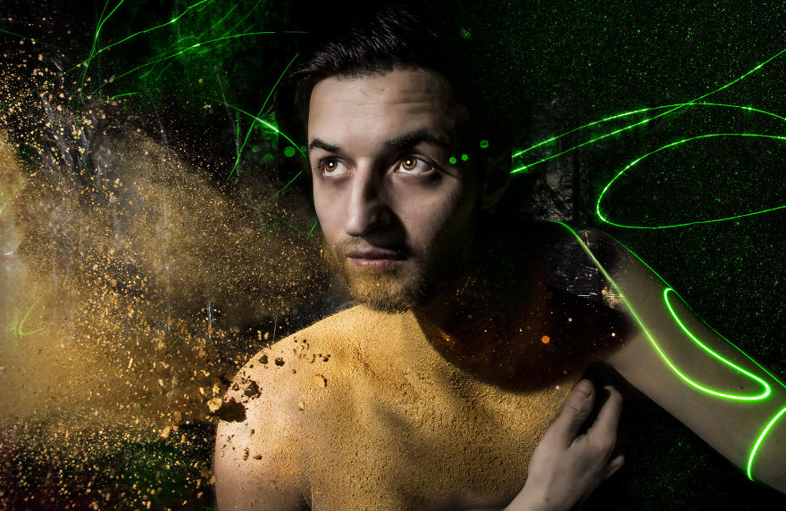 A Band's Photoshoot Was Done Combining Light Painting And High-Speed Photography Techniques