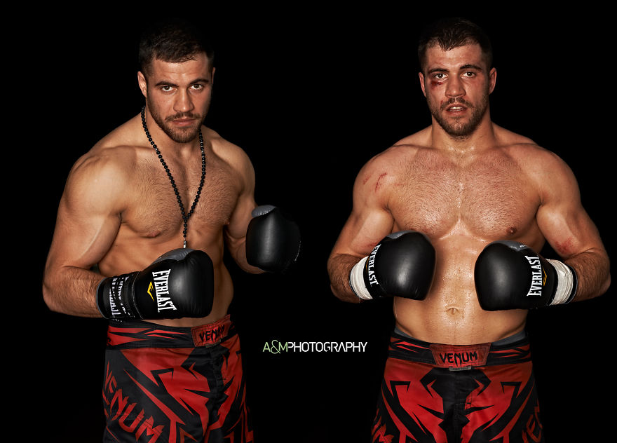 Bushido Hero's Lithuania Fighters’ Portraits Before And After The Fight