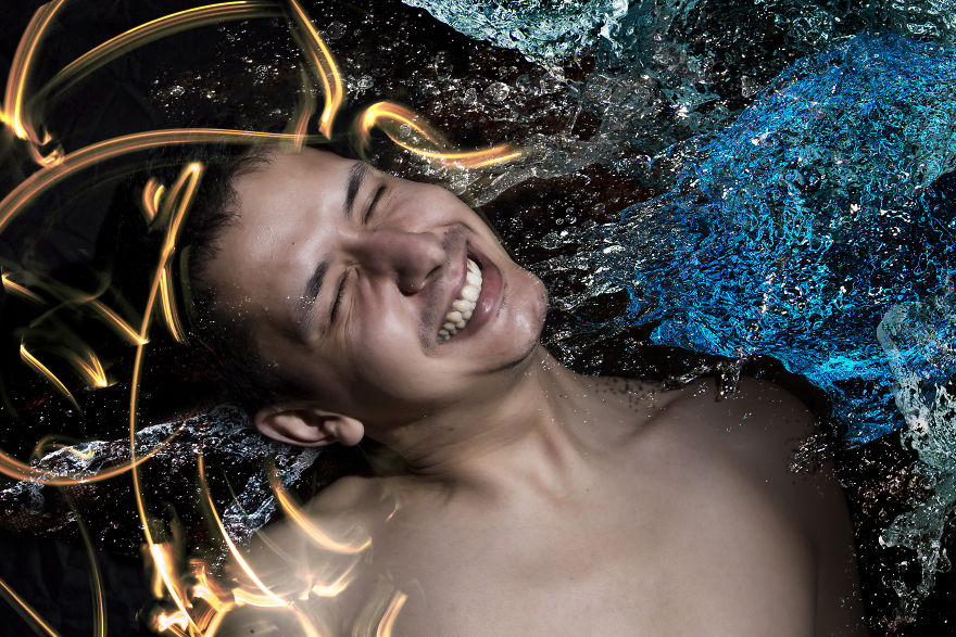 A Band's Photoshoot Was Done Combining Light Painting And High-Speed Photography Techniques