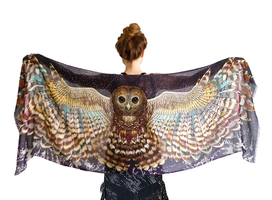 Hand-Drawn Owl Scarves That Will Turn Heads