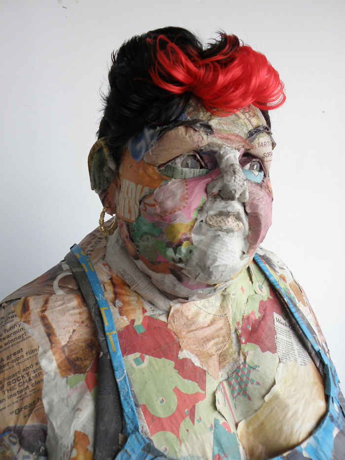 I Use Newspapers And Magazines To Create Sculptures Of People I Meet