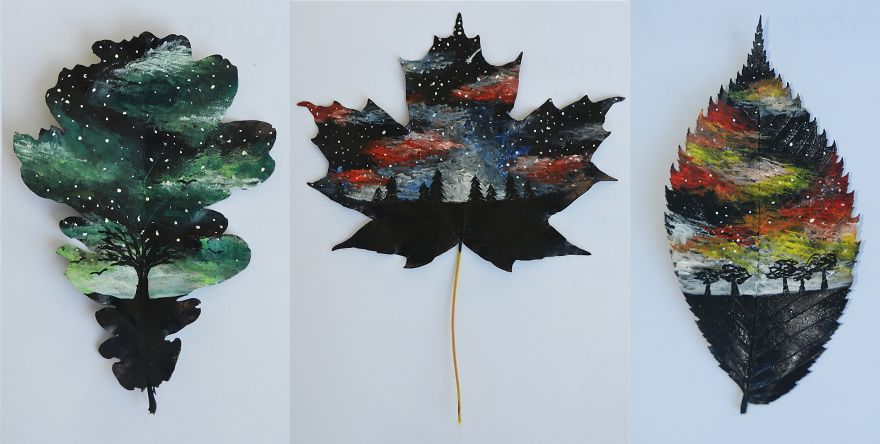 I Use Leaves As My All Natural Canvases I Use Leaves As My All Natural Canvases