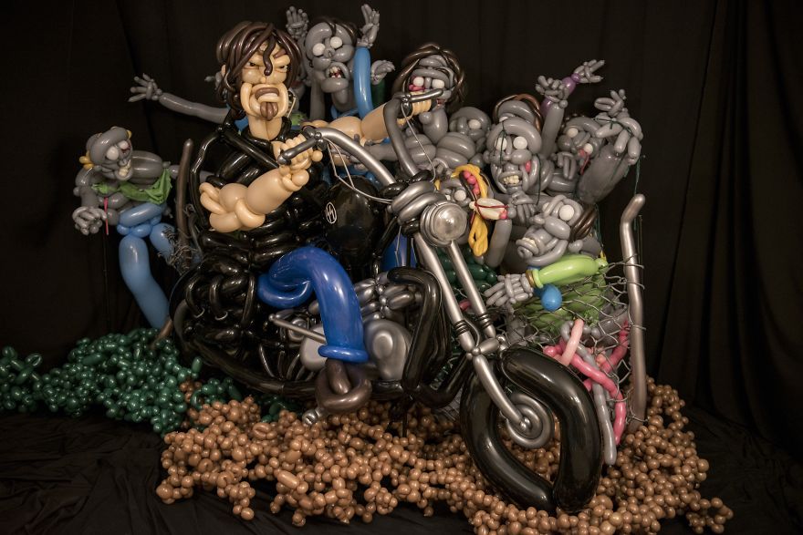 I Once Struggled To Make A Balloon Dog, Now My Walking Dead Balloon Art Is Being Seen By Millions!