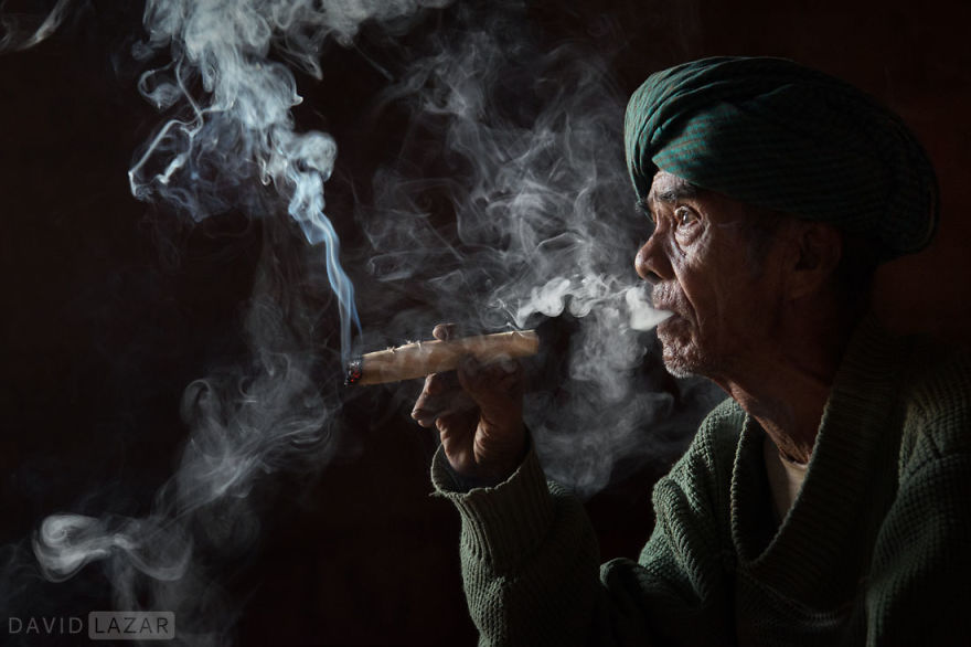 Smoking A Giant Cheroot, Bagan