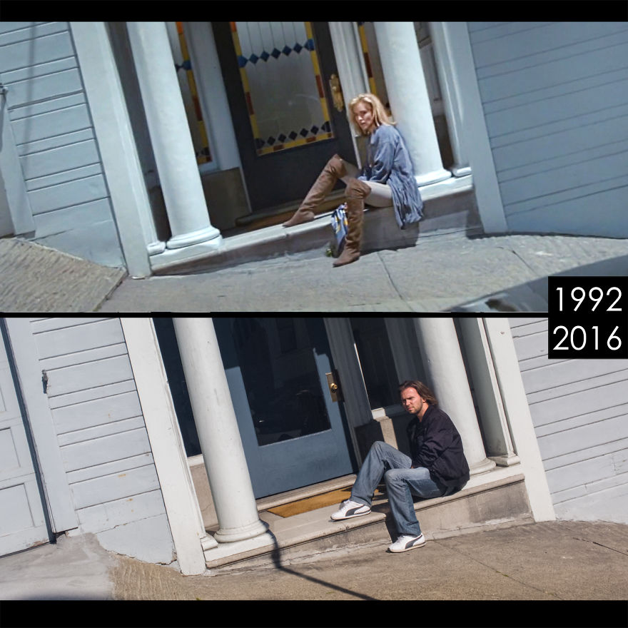 Guy Recreates Then And Now Of Movie Scenes
