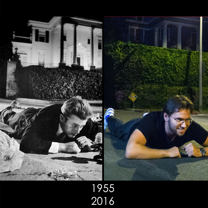 Guy Recreates Then And Now Of Movie Scenes